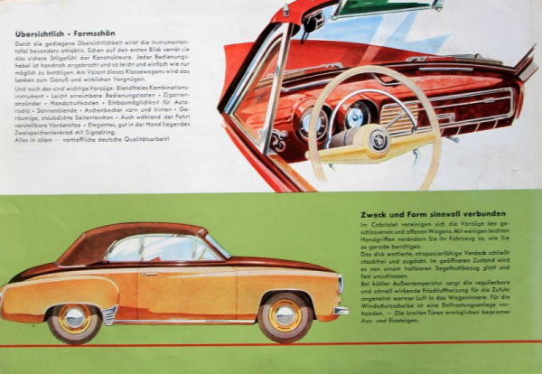 Wartburg Eisenach Convertible Modelprogram 1956 Carbrochure (6568)